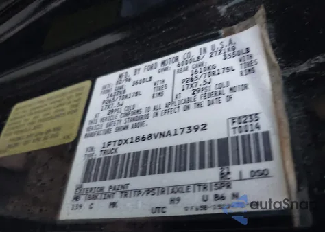 1997 Ford F-150 Lariat/Xl/Xlt from USA, damaged, VIN 1FTDX1868VNA17392